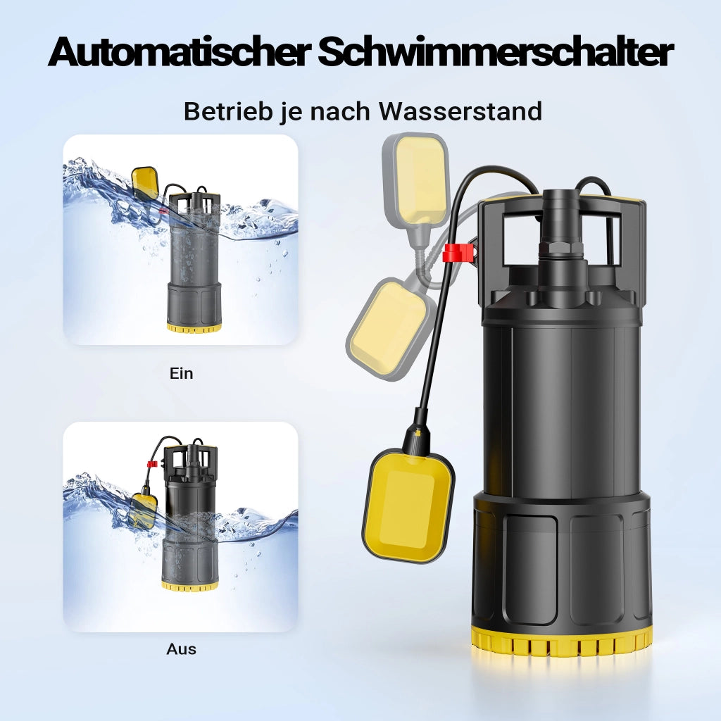 Pompa sommersa, 850W 5000 l/h, prevalenza 20 m, Elettropompa a immersione per pozzi e cisterne