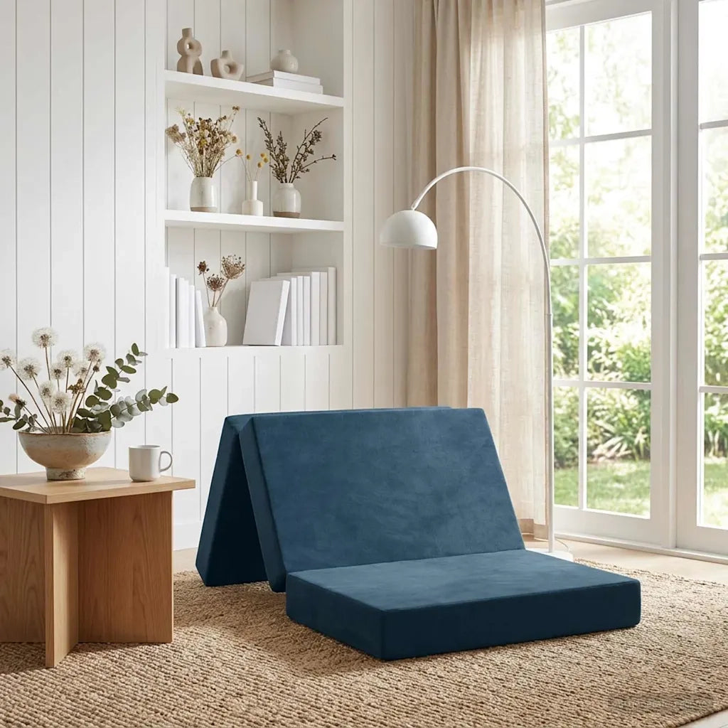 Divano Letto Pieghevole 80 x 67 x 45 cm Blu