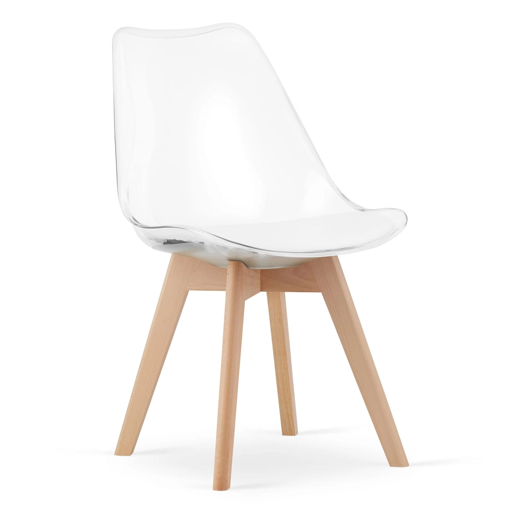 Sedia VALORA RIXK - Trasparente con gambe naturali x 4