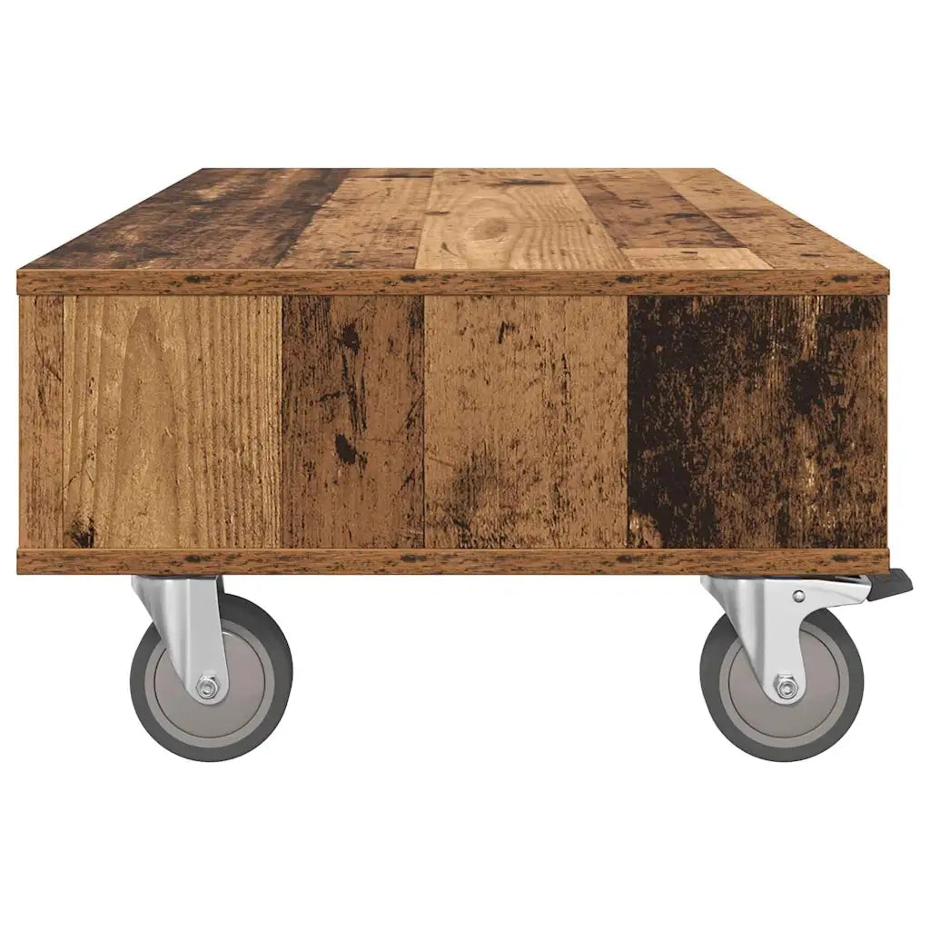 Tavolino | Tavolo laterale con Ruote Legno vecchio 90 x 50 x 30 cm