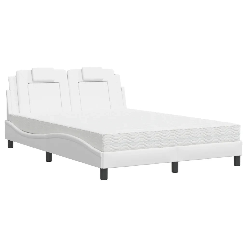 Letto Viana con Materasso Bianco 140x200 cm in Similpelle 3208797
