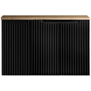 Mobile Sottolavabo NEWPORT da Parete con 3 Ante e Ripiano 90x60x40 cm - Nero/Effetto Rovere [en.casa]