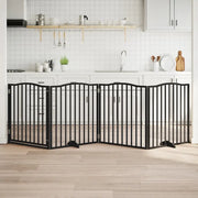 vidaXL Cancello per Cani Porta Pieghevole Nero 4 Pannelli 320cm Pioppo
