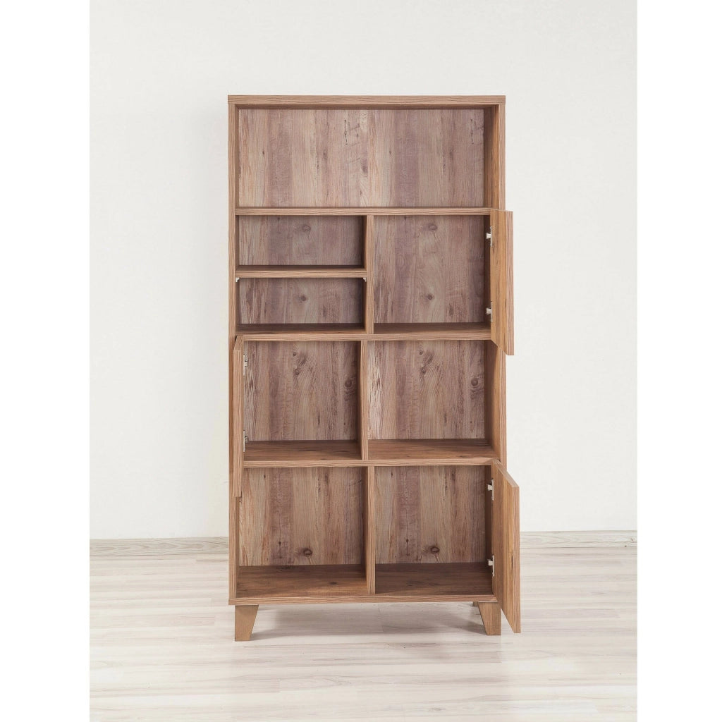Biblioteca Yasmin, Libreria 5 Ripiani, 80x36x155h cm Marrone Quercia