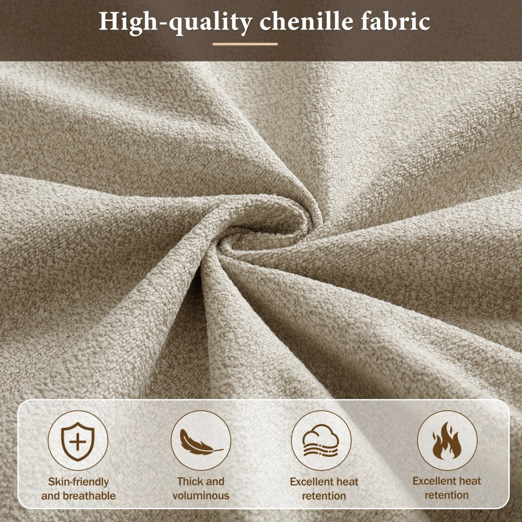 Divano letto con letto estraibile e cassetti, 90x190 cm, chenille beige