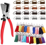 Set di Accessori per Chiave in Pelle - 20 pezzi - Chiavette in Pelle con Alloggiamento in Acciaio - Resistente - Sostenibile - Adatto per Cinture e Borse