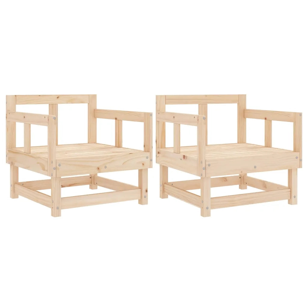 Sedia da patio-Sedie da Giardino 2pz in Legno Massello Pino 393690