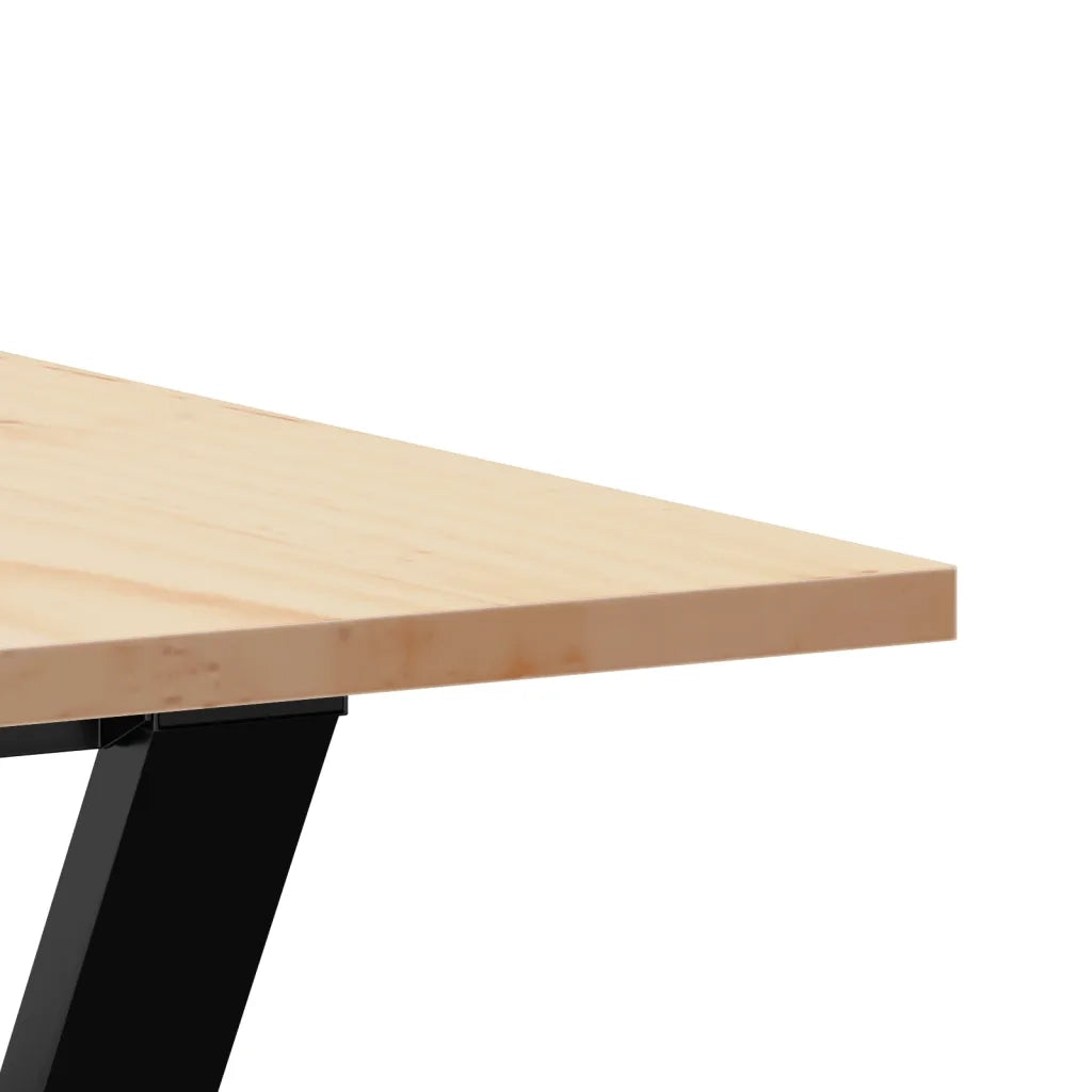 Tavolo da Pranzo Telaio a Y 200x100x75 cm Legno Pino e Acciaio