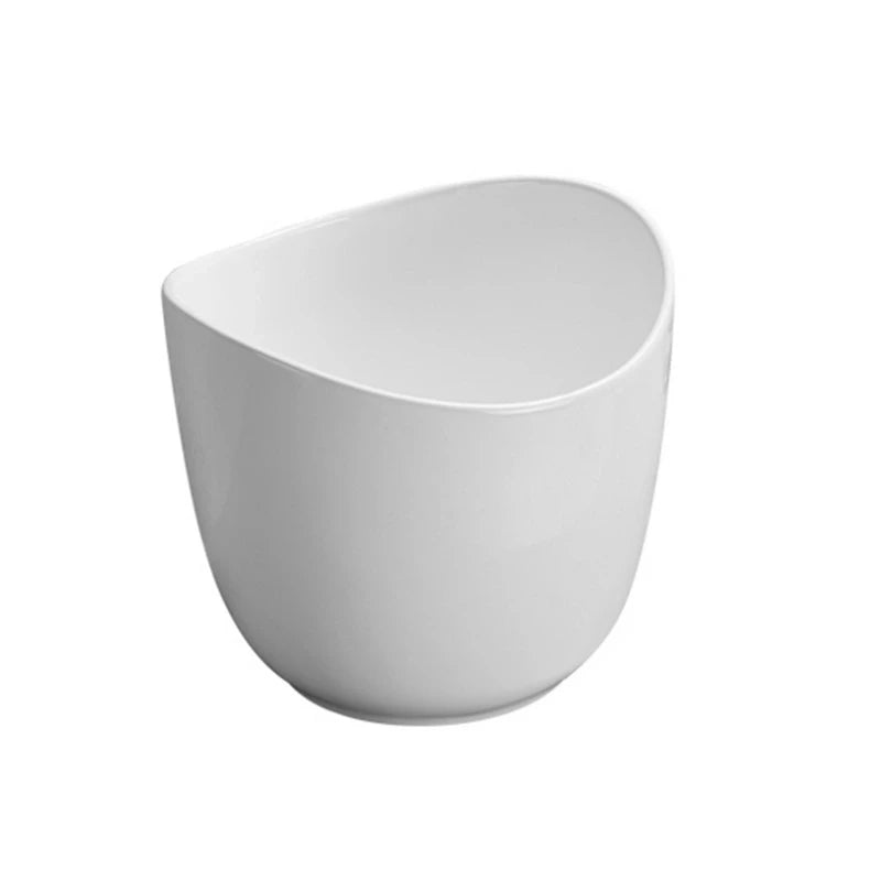 Lavabo da appoggio tondo in ceramica bianco lucido 360x352x315 mm senza piletta