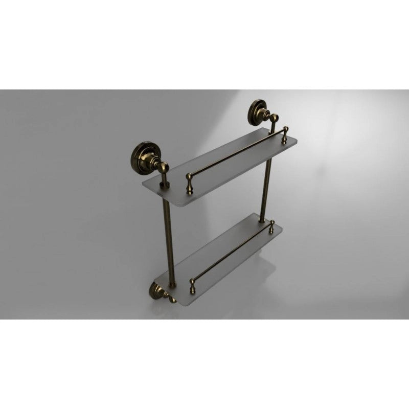 Doppio ripiano, doppio ripiano in vetro RETRO in ottone 40x42x12 cm