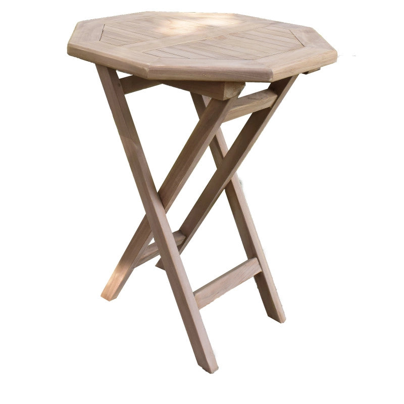 Ensemble de jardin Teck - 2 chaises et table pliante octogonale
