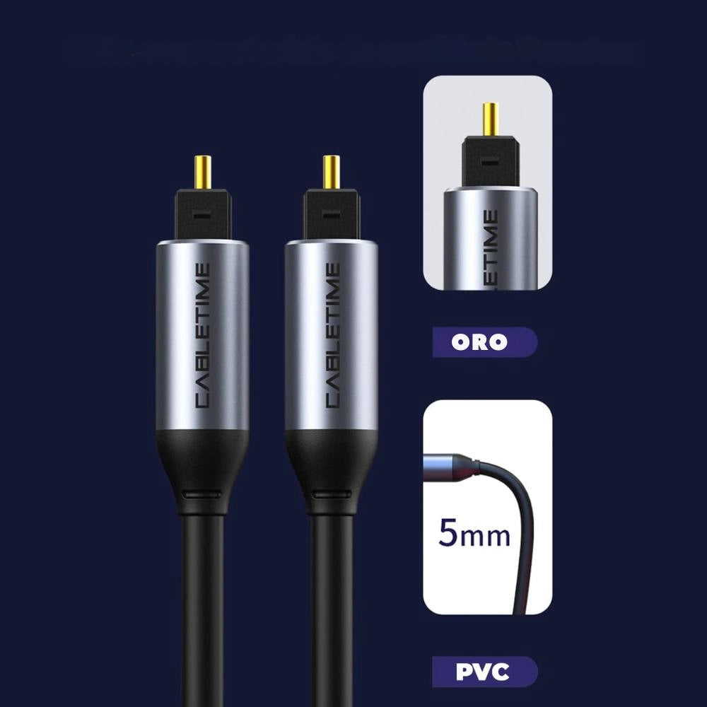Cavo ottico digitale audio mach power 3 metri placcato oro