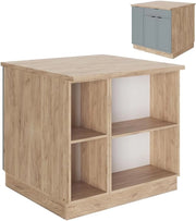 Isola cucina Fame-Line, Blu-grigio chiaro, 90 cm con cassetto, senza piano di lavoro