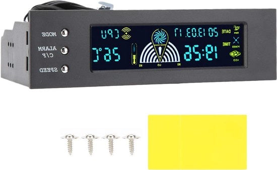 Regolatore di velocità dei ventilatori 525 pollici - Regolazione della temperatura CPU/HDD/SYS - Pannello LCD di controllo.