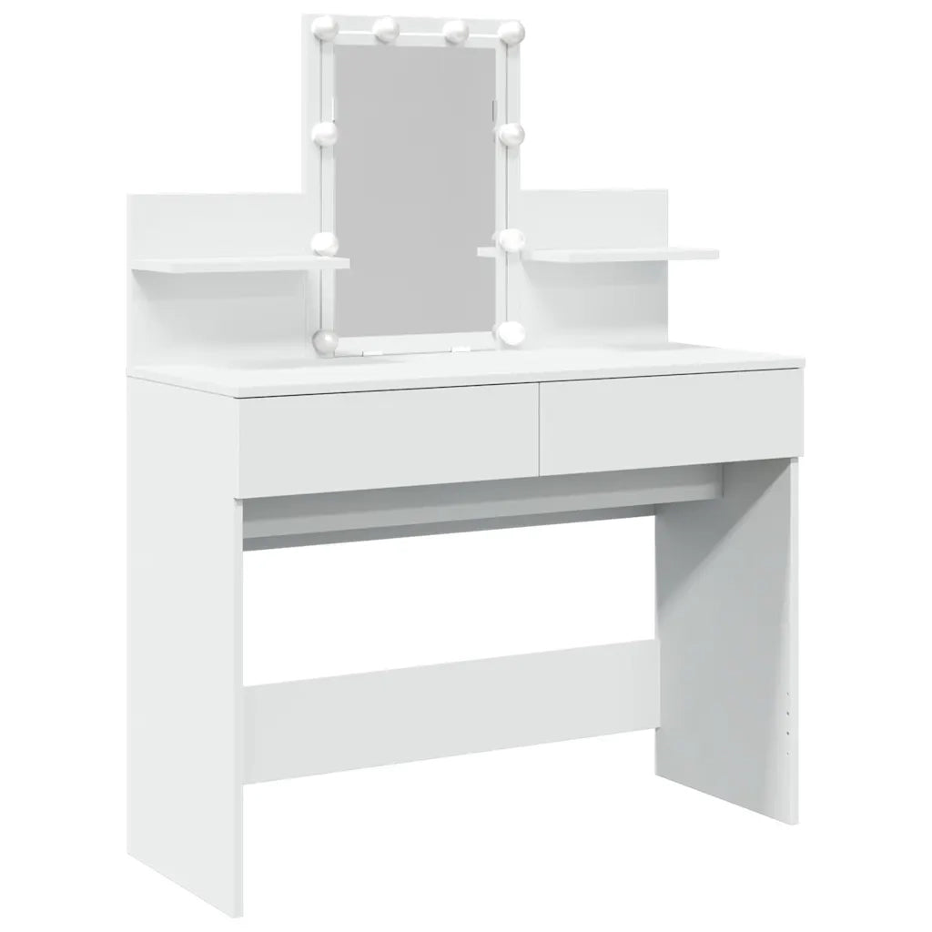 Toeletta | Tavolo da Trucco con LED Bianco 100x40x130 cm