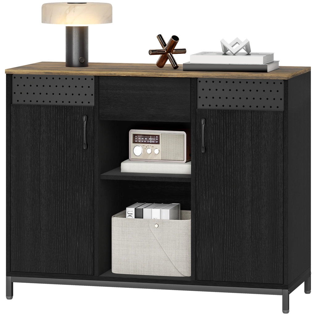 Mobile Contenitore ¨C Xylo ¨C 2 Ante 1 Cassetto Nero 100x40x80 cm