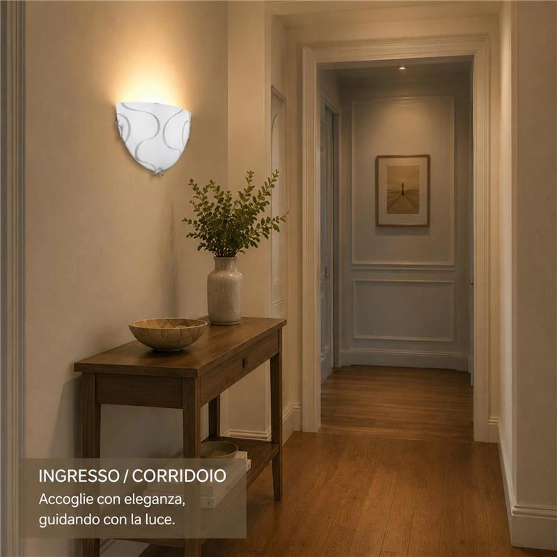 ONDA LAMPADA APPLIQUE 1 LAMPADINA  E27 30 CM ONDINA