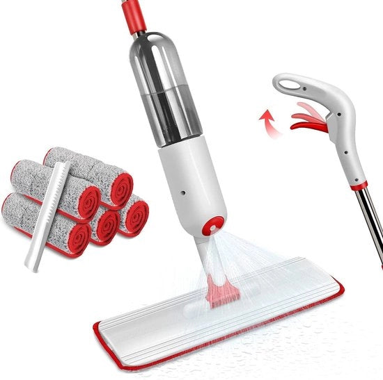 Spray per pulizia pavimenti - pulizia umida e secca - 5 strisce pulenti - flacone da 500 ml - spazzola per pulizia cucina - pavimenti in legno duro e laminato