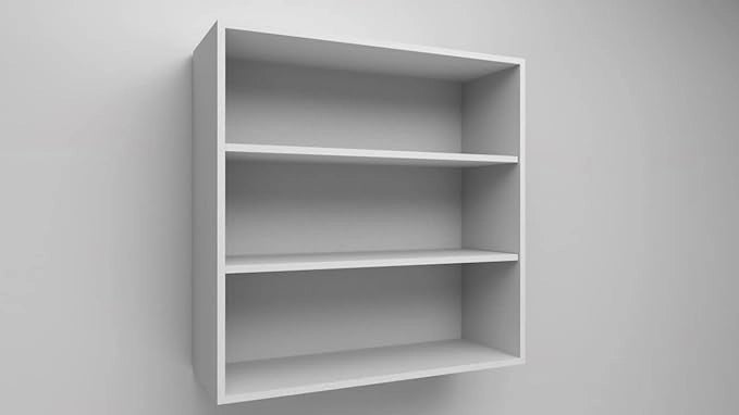 Pensile Cucina  in Legno Nobilitato Larice Bianco , Mobile Alto con 2 Ante, Pensile Componibile Moderno Made in Italy (H90XL60XP33cm)