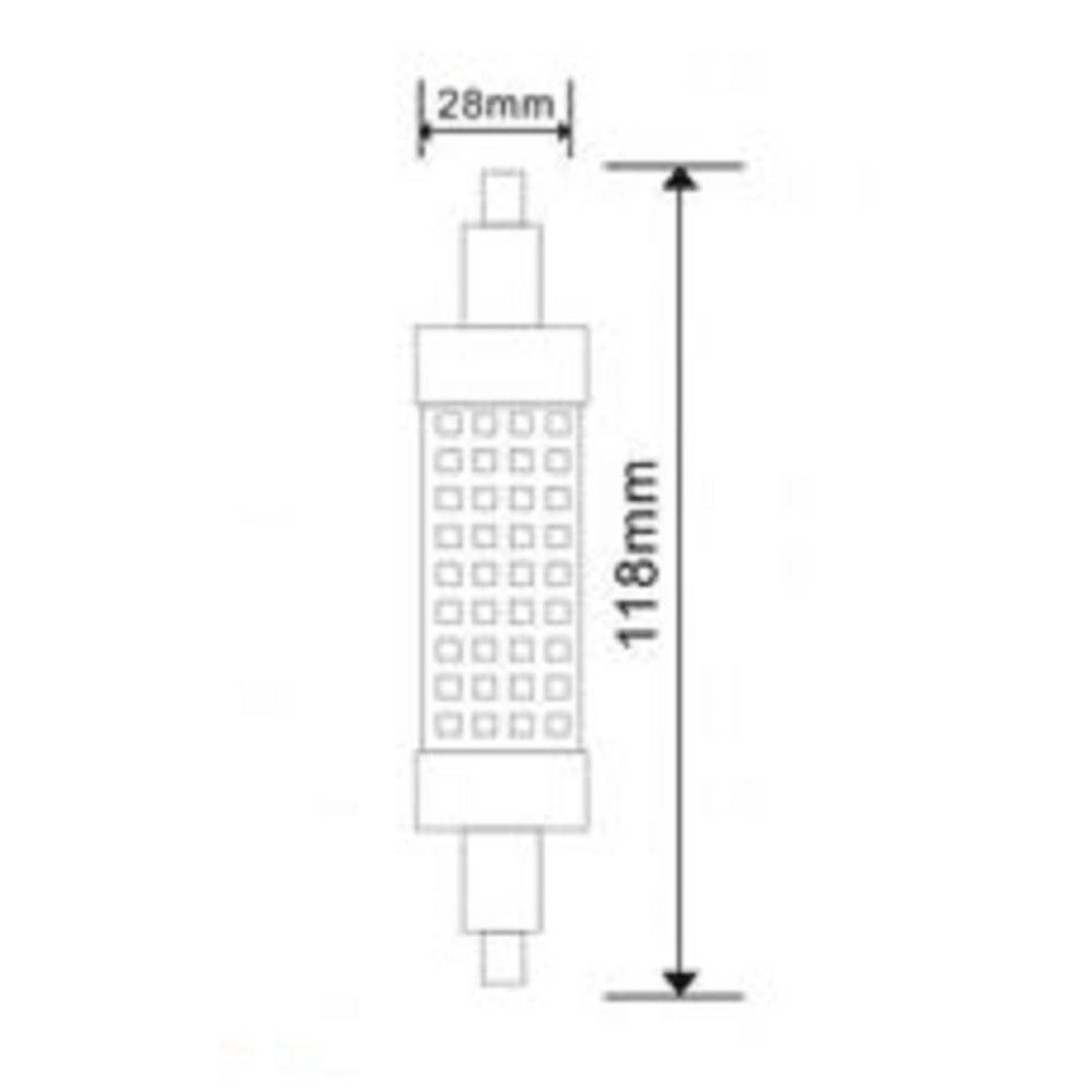 Trade Shop - Lampadina Led Smd R7s L118 16w Tubolare Luce 3000k 4000k 6500k Sparac-r7s-16w-001 -