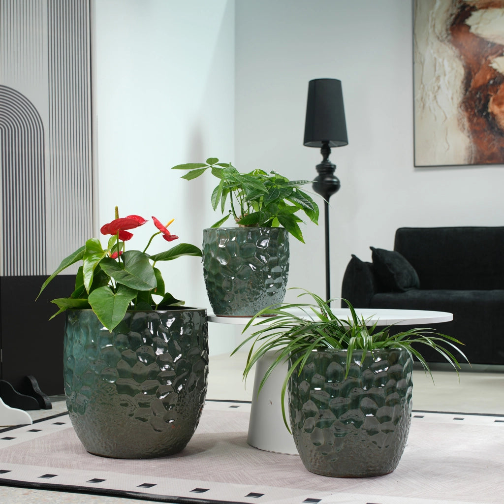 VASO da fiori Ø30 cm Ceramica Verde scuro