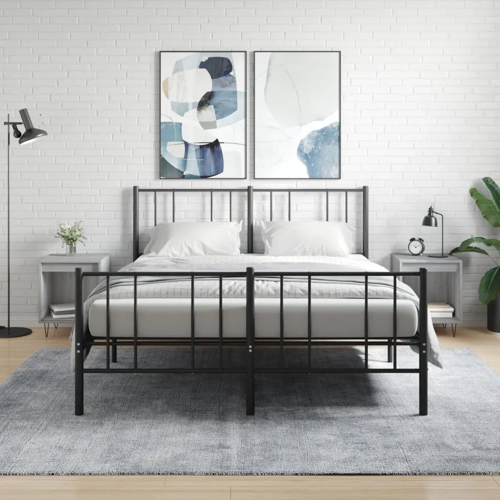 Set di 2 Comodini | Armadio da Notte | Mobiletto da notte Grigio Sonoma 40x35x50 cm in Legno Multistrato