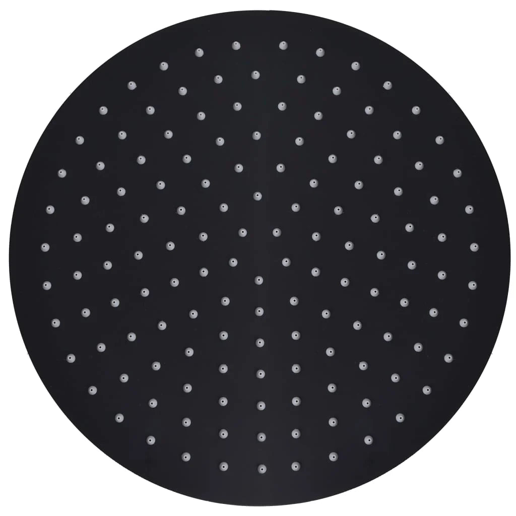 Soffione doccia a pioggia soffione doccia accessorio per il bagno acciaio inox 30 cm rotondo nero 02_0002074