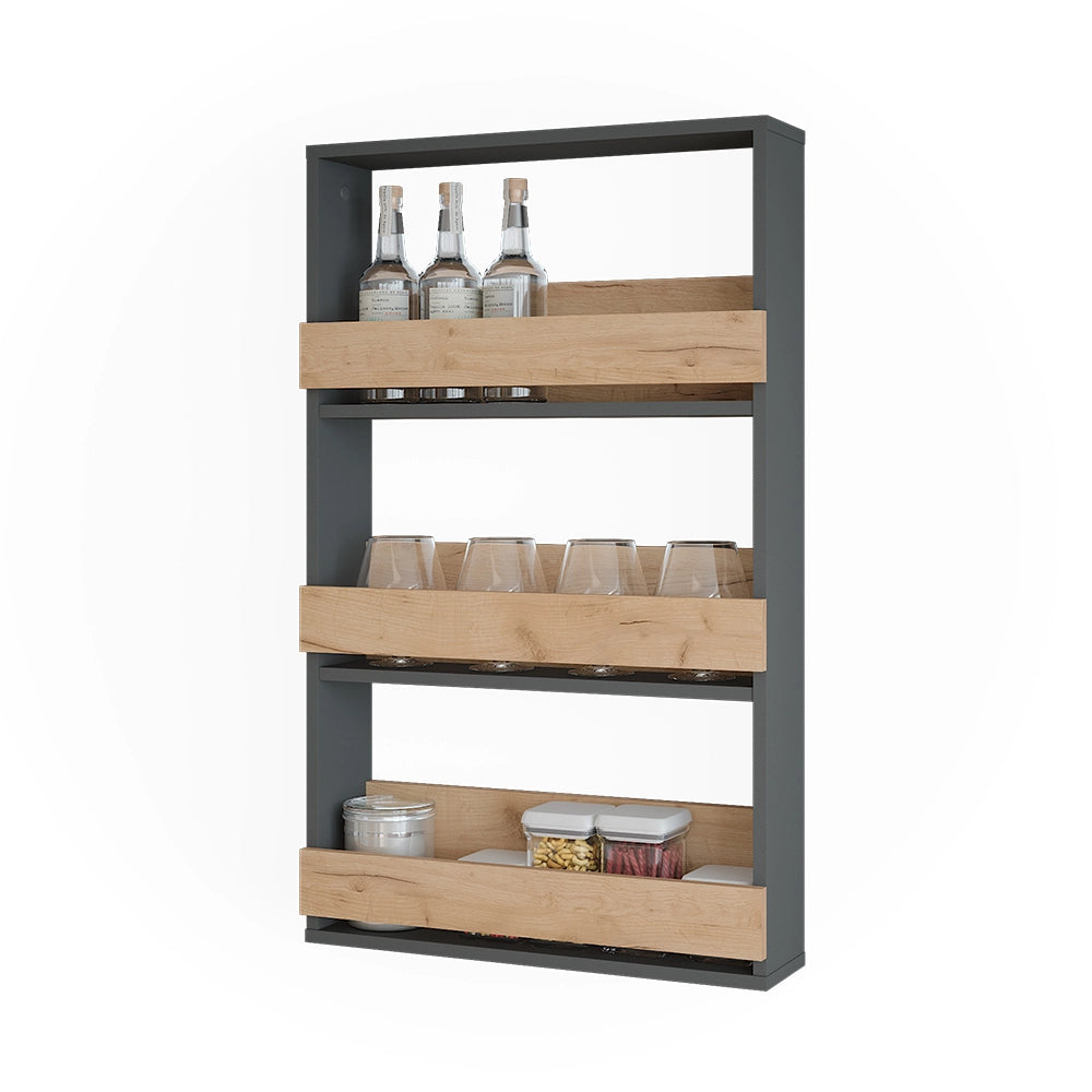 Vicco Portabicchieri da vino Quercia dorata/antracite 60 x 98 cm