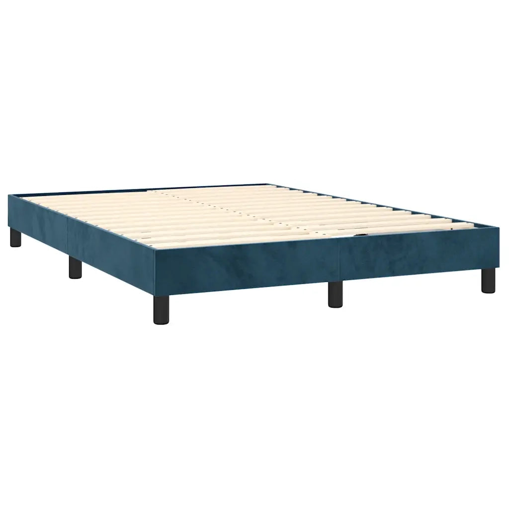 Letto a Molle con Materasso e LED Blu Scuro 140x190 cm 3134523