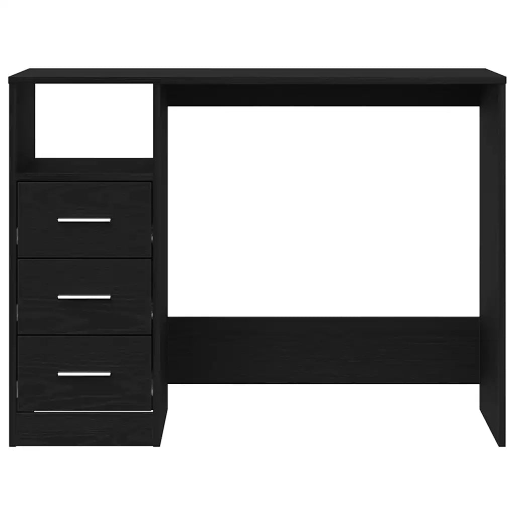 Scrivania Cassetti Rovere Nero 102x50x76 cm Legno Multistrato 861993