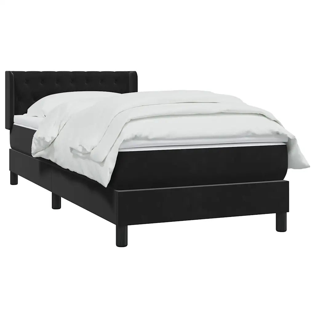 Giroletto a Molle con Materasso Nero 90x210 cm in Velluto 3318353