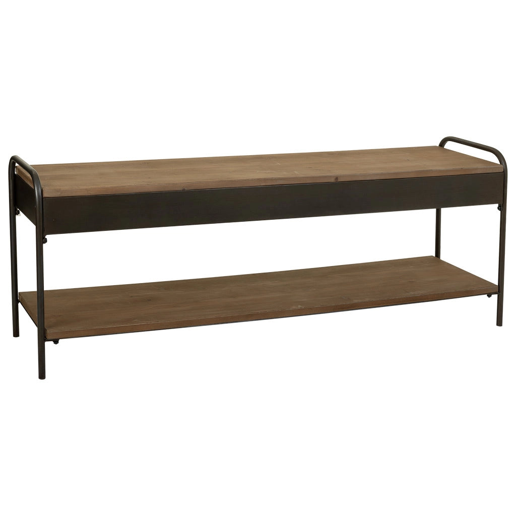 Credenza in legno e metallo marrone 149x38x58h cm