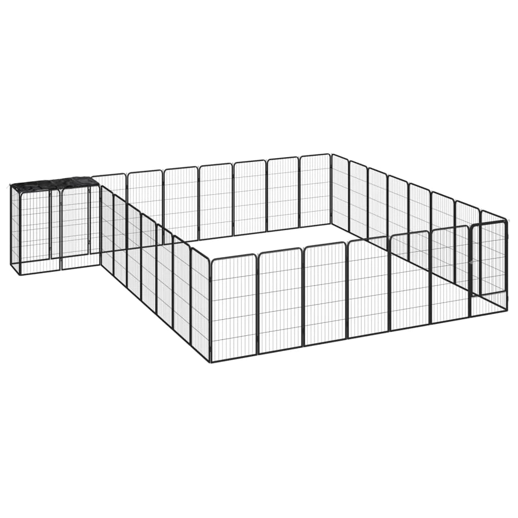 Recinto per cani 34 pannelli 50 x 100 cm acciaio verniciato a polvere nero 02_0043631