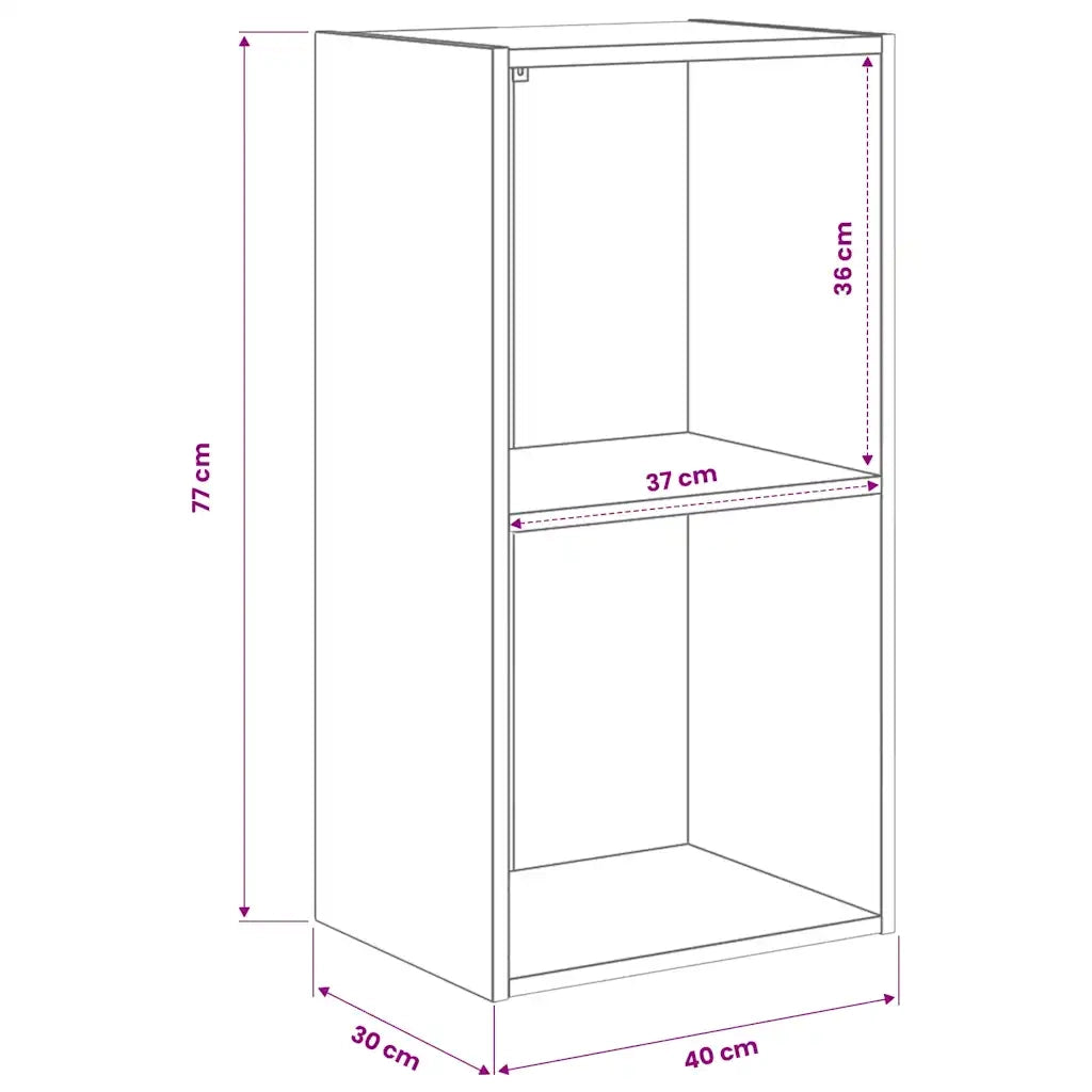 Libreria-Scaffale per Libri-Mobile di Stoccaggio Rovere Fumo 40x30x77 cm in Legno Multistrato