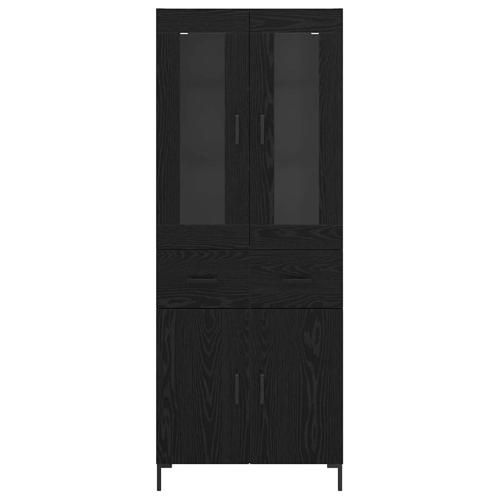 Credenza con cassetto 2 pcs Rovere Nero Legno multistrato 3416176
