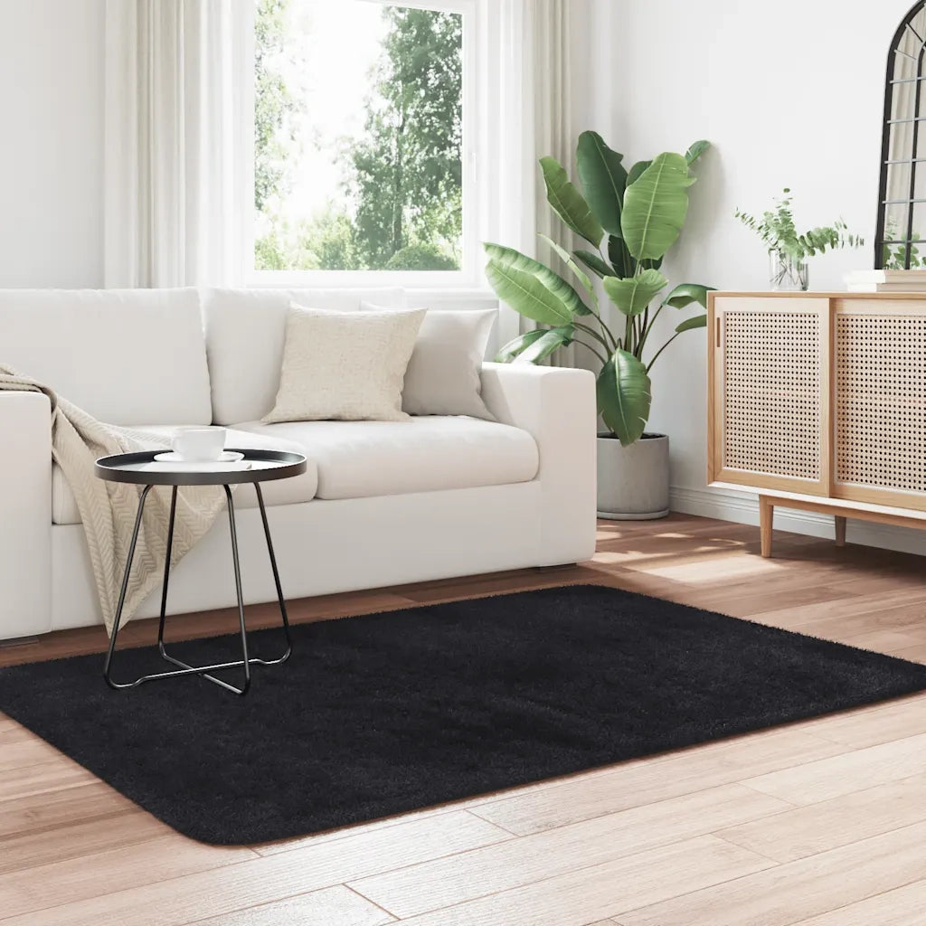 Tappeto Shaggy a Pelo Lungo NAVARRA Nero 120x170 cm poliestere 4102822
