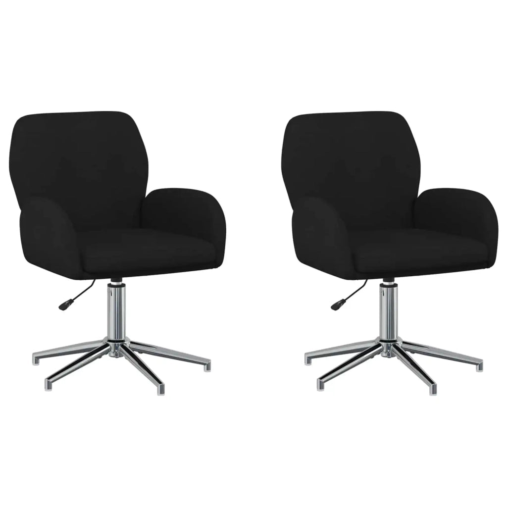Sedie da scrivania girevoli 2 pz 54 x 58 x 90 cm Nero Tessuto 3428297
