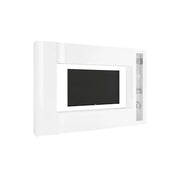 Donatello, Parete Attrezzata 8 Ripiani Made in Italy, 30x260x180h cm Bianco Lucido