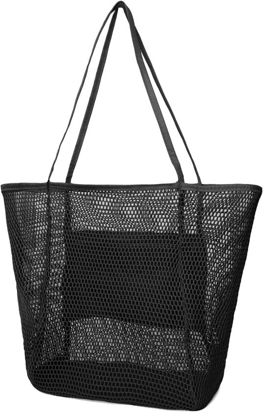 Tas per la spiaggia per donne - Borsa mesh extra grande con tas, pieghevole e impermeabile - Ideale per piscina, palestra, spesa, shopping e viaggi