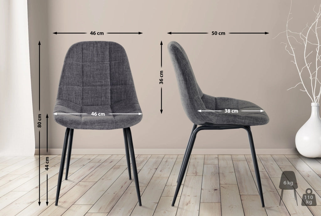 2er Set Stuhl Tom Stoff