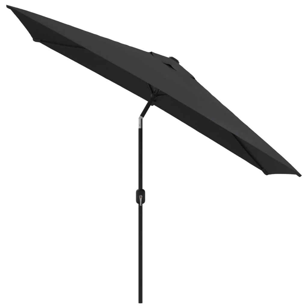 Ombrellone con palo in metallo 300 x 200 cm nero 02_0008134