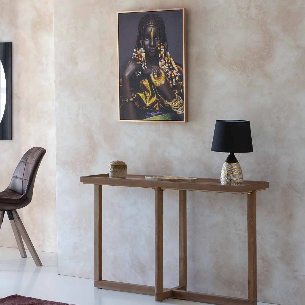 Lampada da tavolo in ceramica dorata 13,5x13,5x26,5h