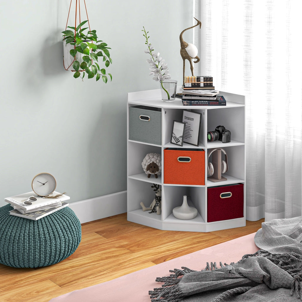 Armadio angolare per bambini ¨C zephmum ¨C 9 ripiani 3 cassetti bianco