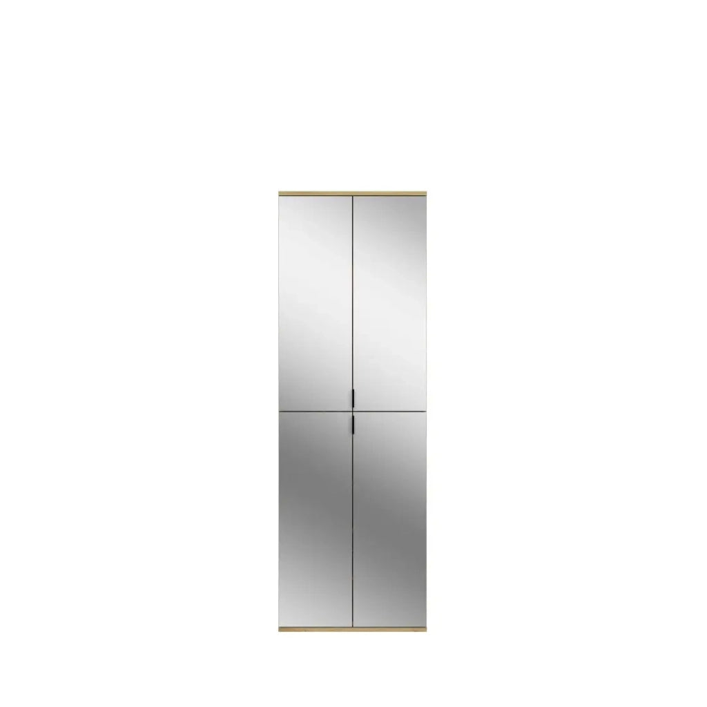 Armadio di stoccaggio BODITE – 12 porte con specchi – Rovere chiaro