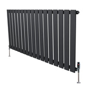 Radiatore Orizzontale 600 x 1190 mm con Valvole TRV Grigio Antracite