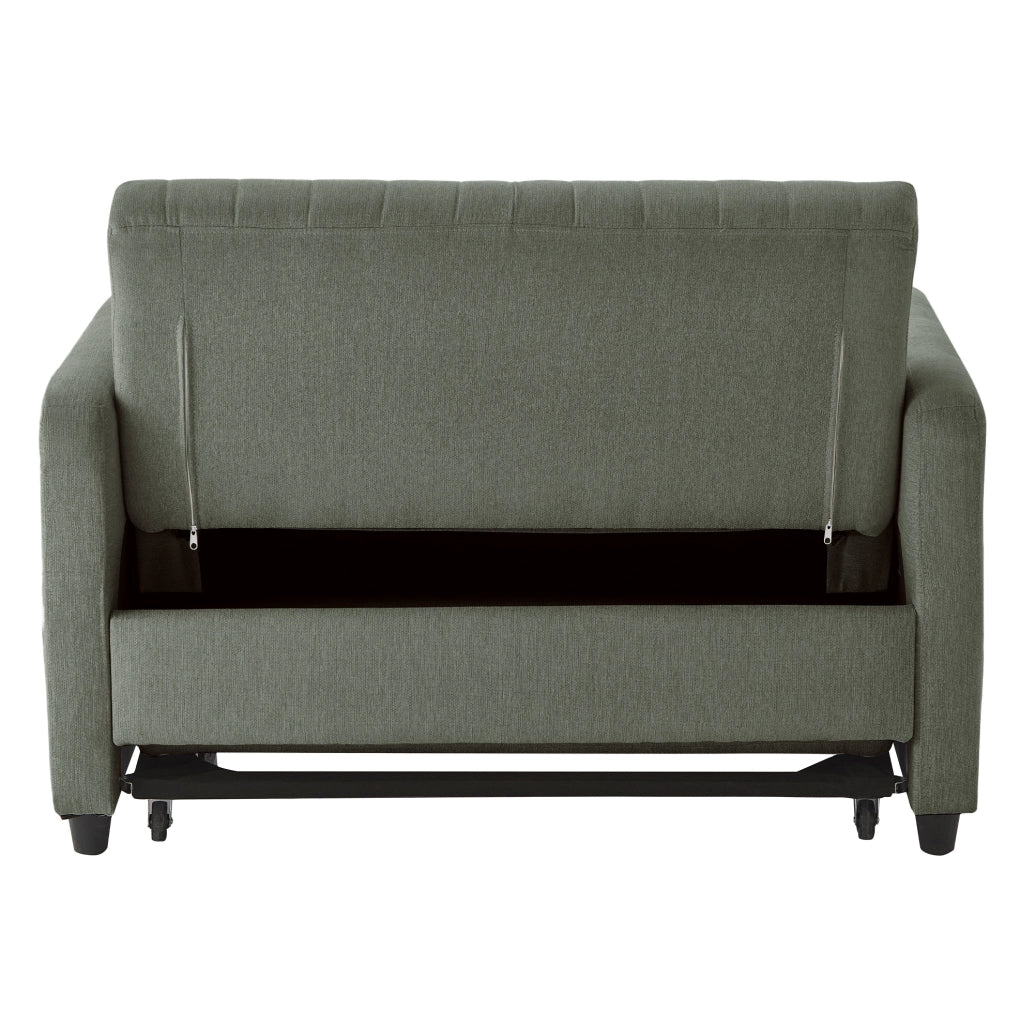 Divano letto 2 posti verde Army Green con schienale regolabile