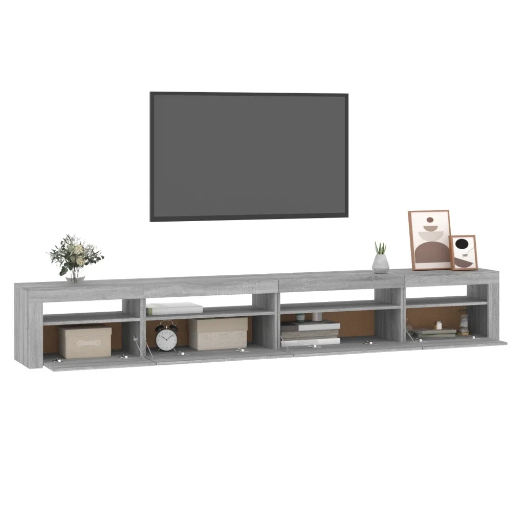 Mobile Porta TV con Luci LED Grigio Sonoma 270x35x40 cm cod mxl 24772