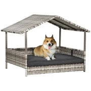 Cuccia per Cani con Cuscino Rimovibile, Resistente alle Intemperie, Grigio