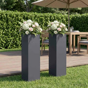 Vaso da giardino 2 pz Antracite 20 x 20 x 75 cm 8005321