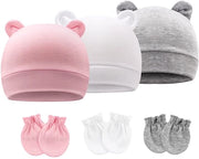 Set per neonati - Cappuccio per neonati - Felpa - Fiocchi - Cotone - Adattabile - Leggero e comodo - Accessori per neonati